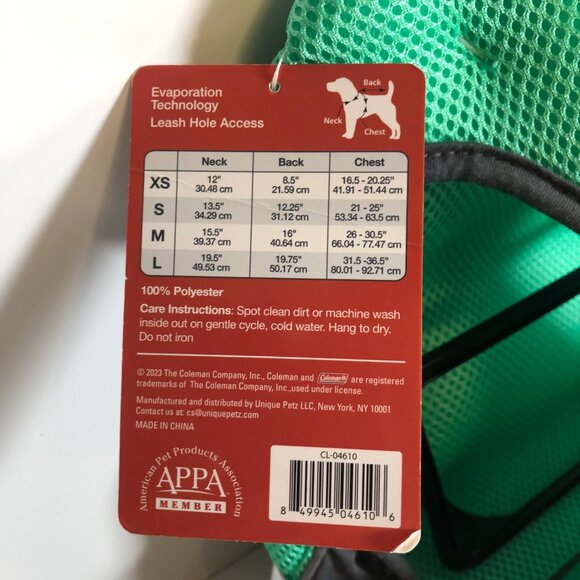 Coleman Pet Cooling Jacket Size Medium Adjustable Fit Dogs Leash Hole Access NEW - Picture 3 of 4